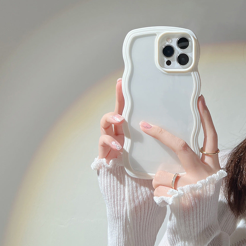 Candy Color Phone Case - Soft Wave Border Design