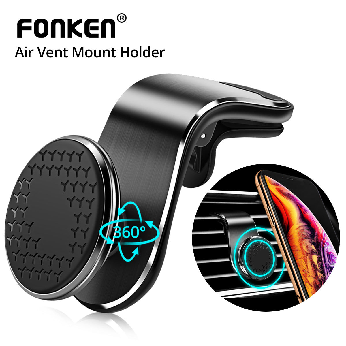 Magnetic Air Vent Car Phone Holder - 360° Rotation Mount