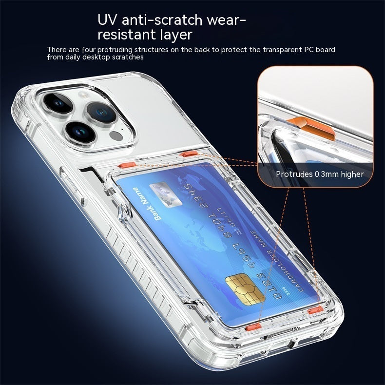 Transparent Card Holder Phone Case - Flip Wallet Design