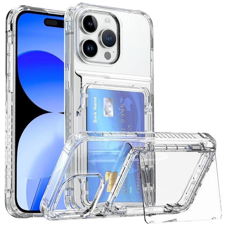 Transparent Card Holder Phone Case - Flip Wallet Design