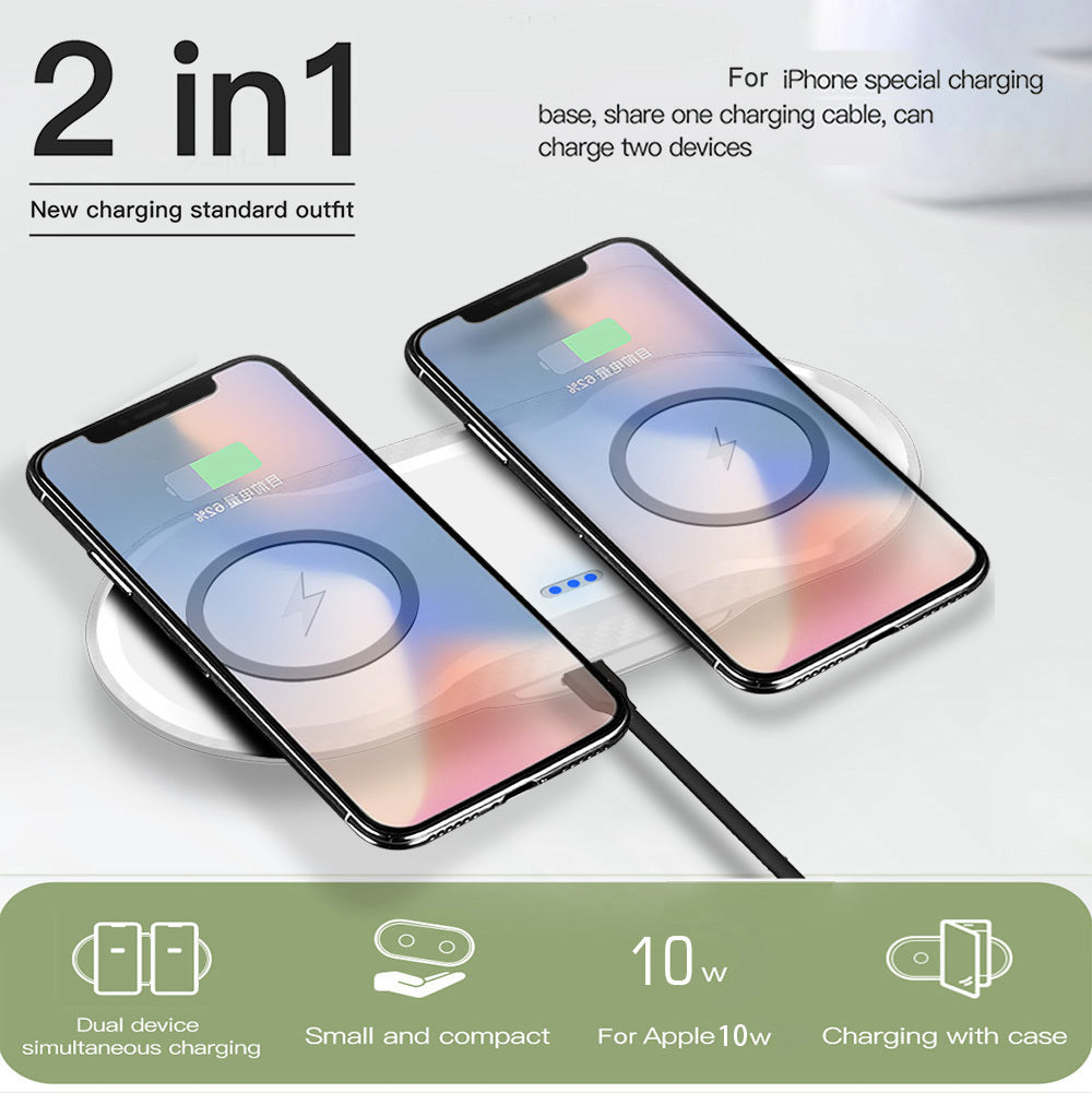 Dual Wireless Charger - Fast Charging Station for 2 Devices