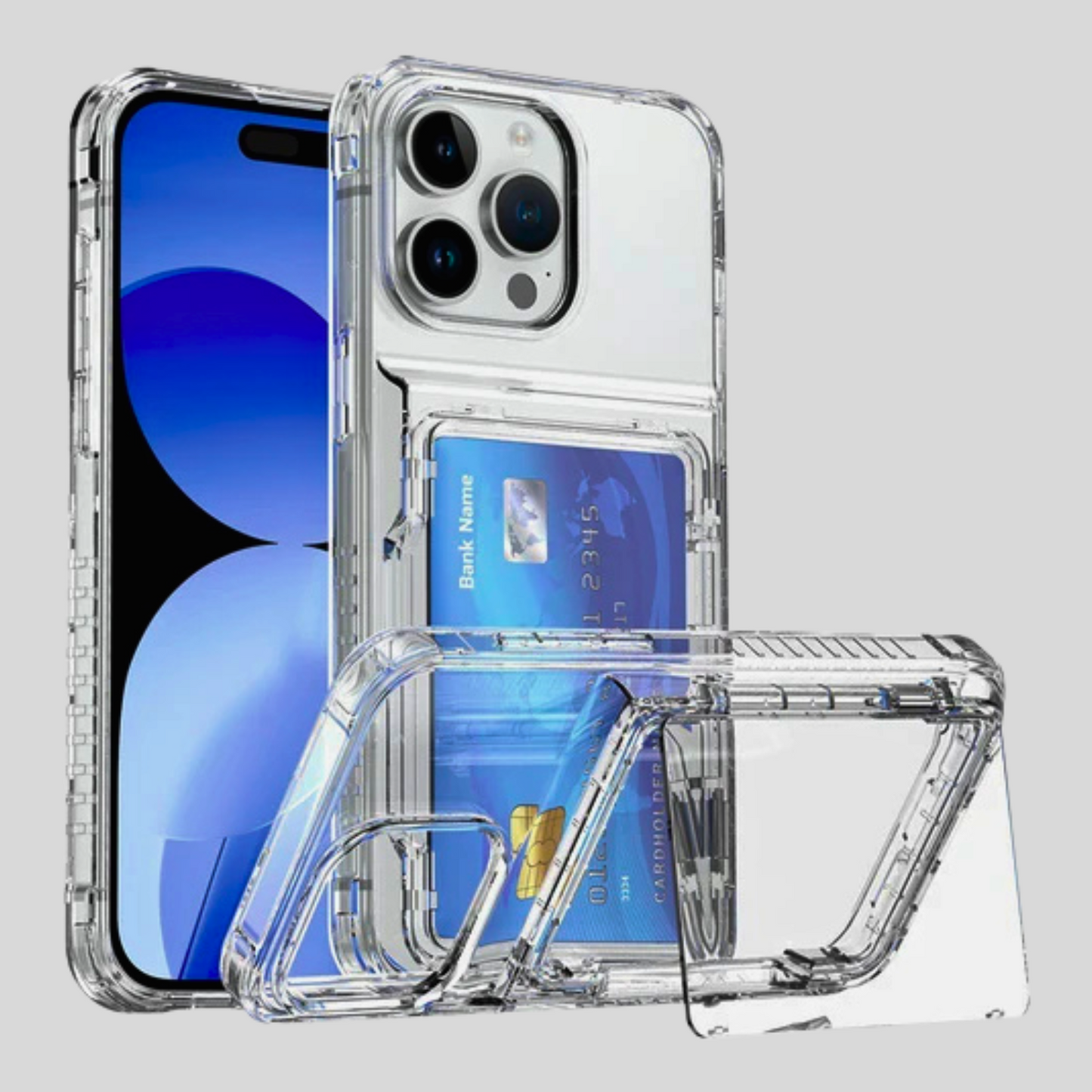 Transparent Card Holder Phone Case - Flip Wallet Design