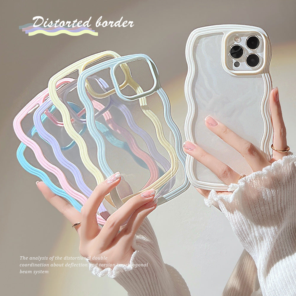 Candy Color Phone Case - Soft Wave Border Design