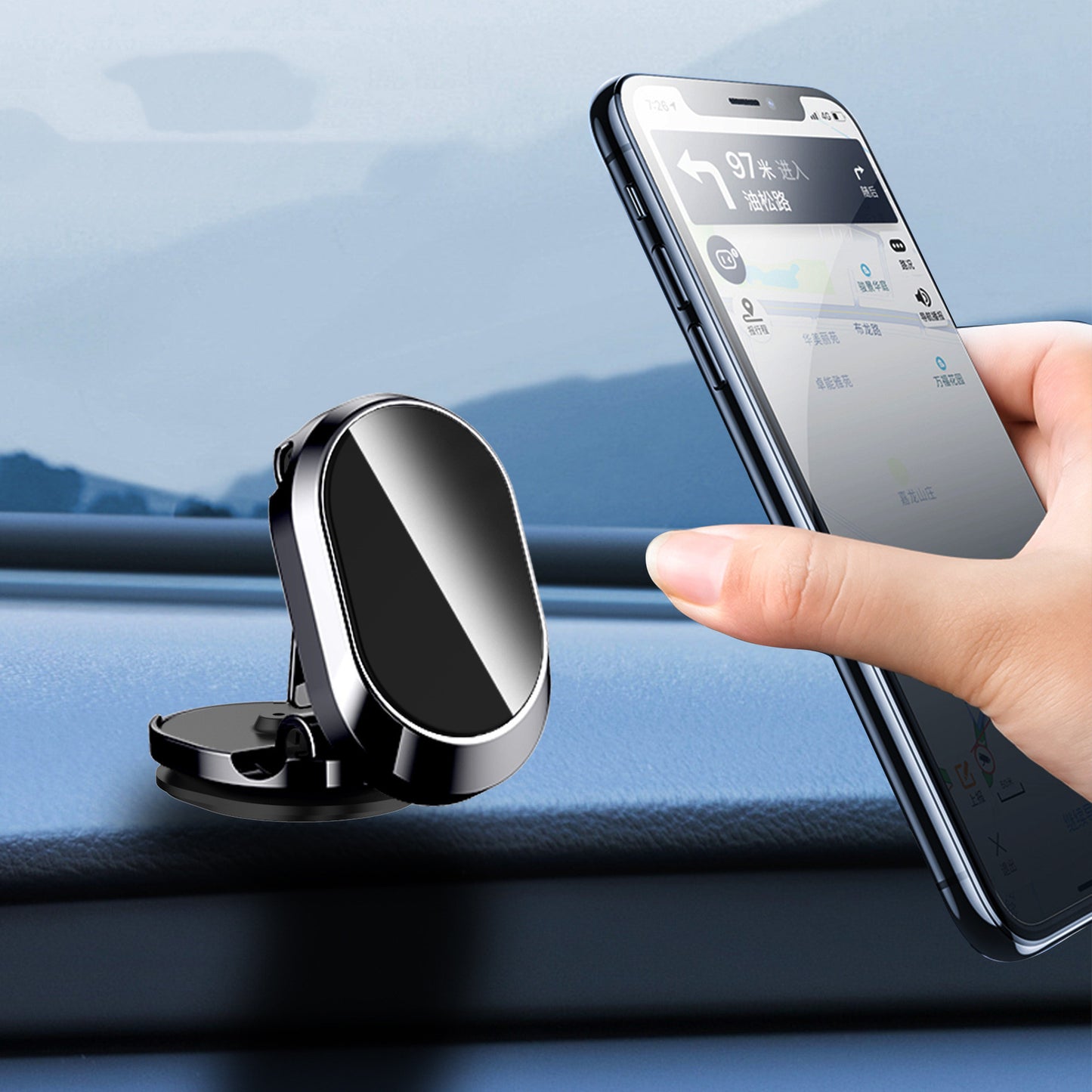 Fashion Folding Magnetic Car Phone Holder - Premium Alloy Design