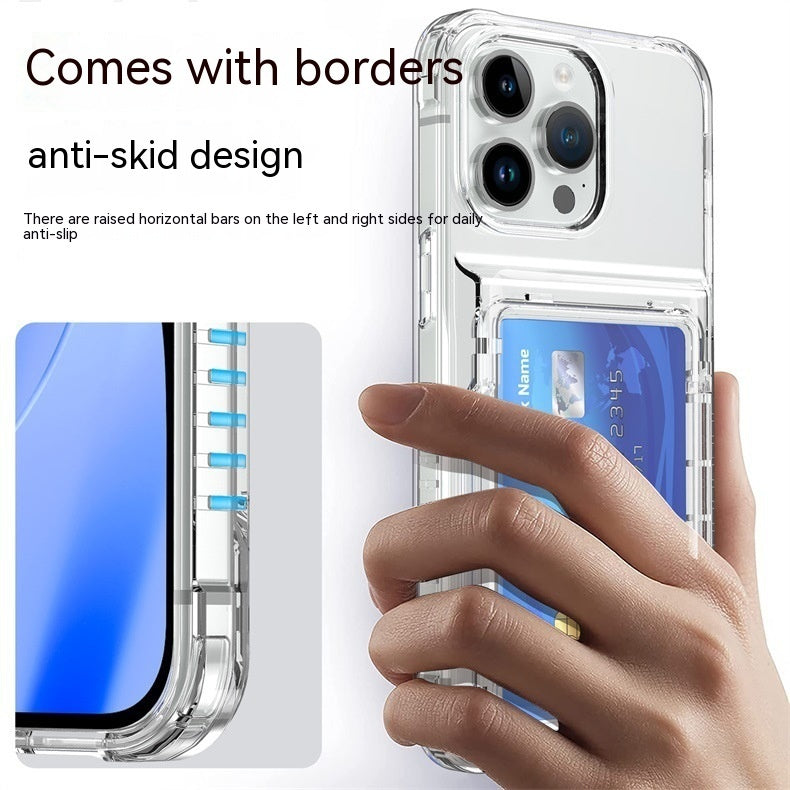 Transparent Card Holder Phone Case - Flip Wallet Design