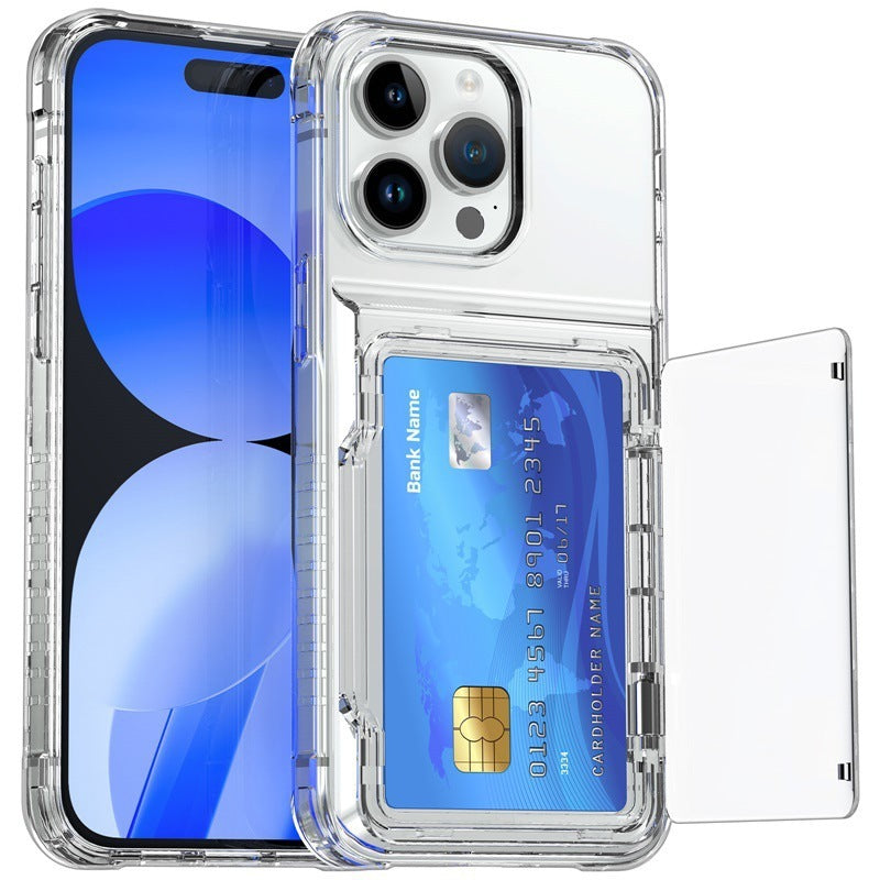 Transparent Card Holder Phone Case - Flip Wallet Design