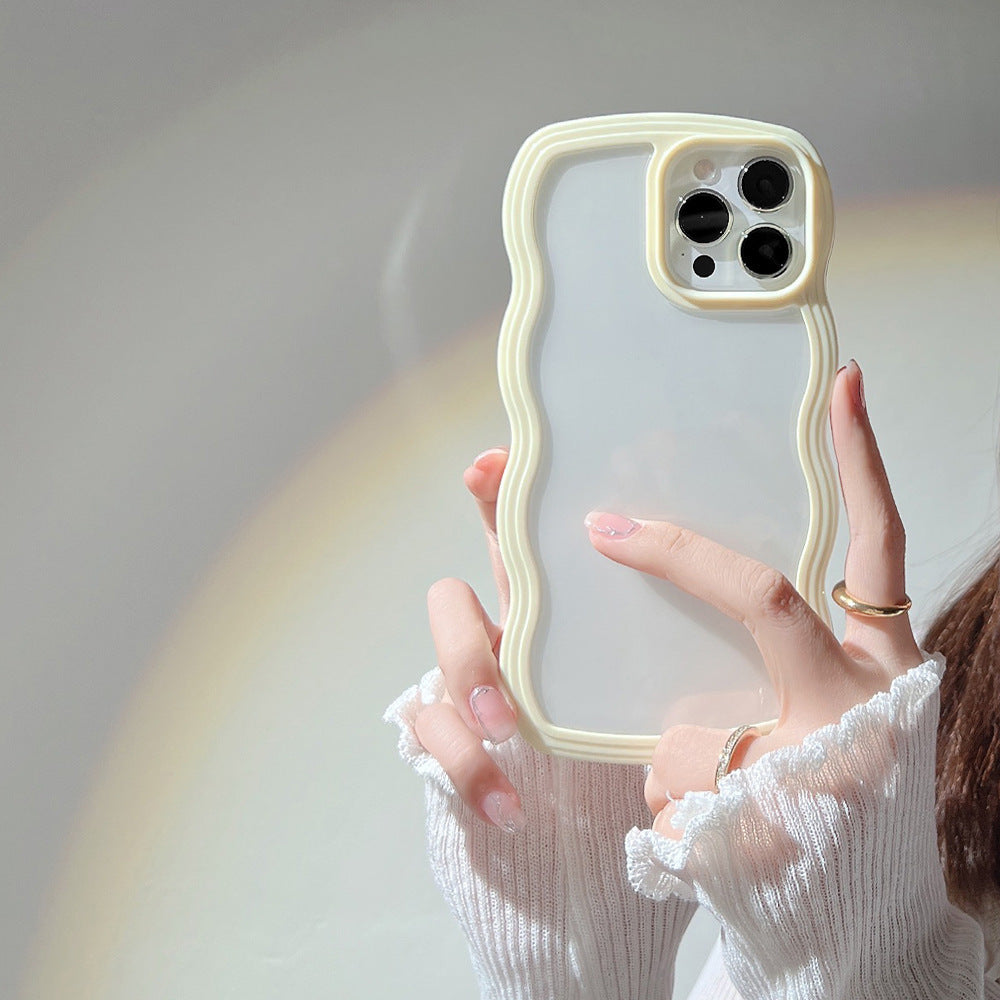Candy Color Phone Case - Soft Wave Border Design