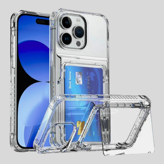 Transparent Card Holder Phone Case - Flip Wallet Design