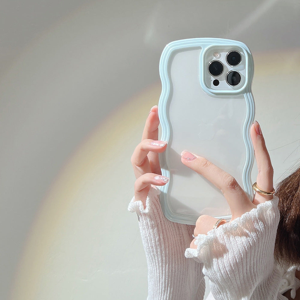 Candy Color Phone Case - Soft Wave Border Design