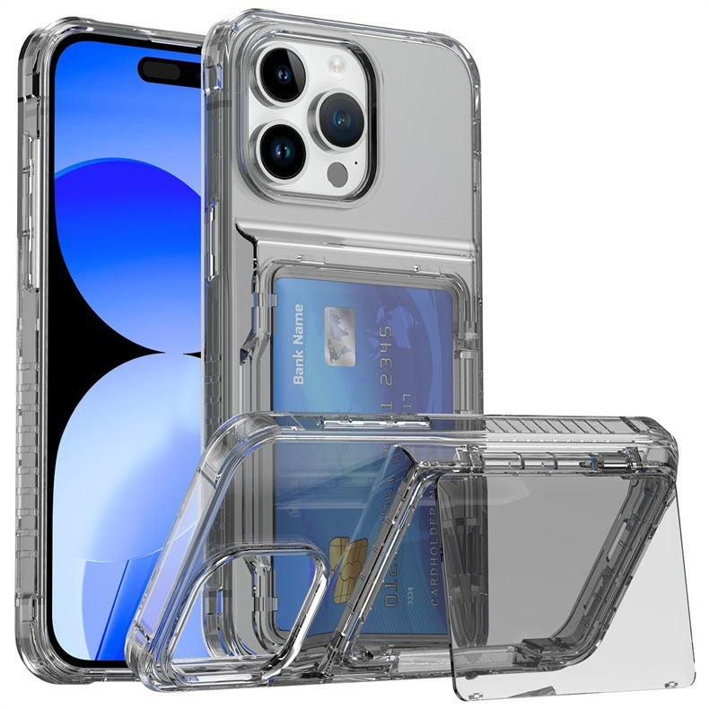 Transparent Card Holder Phone Case - Flip Wallet Design