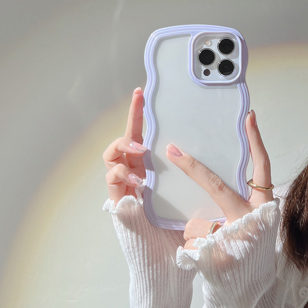 Candy Color Phone Case - Soft Wave Border Design